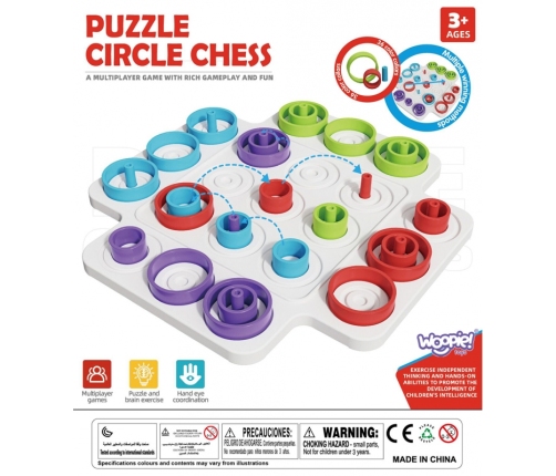 WOOPIE Strategiczna Gra Logiczna Trening Mózgu Kółko i Krzyżyk 36 el.