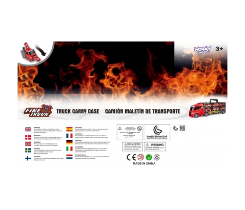 WOOPIE Zestaw Ciężarówka Transporter 3w1 Czerwony 11 el.