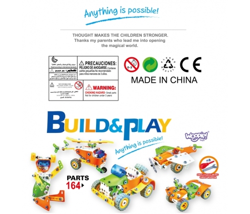 WOOPIE Zestaw Klocki Konstrukcyjne Pojazdy STEM 163 el.