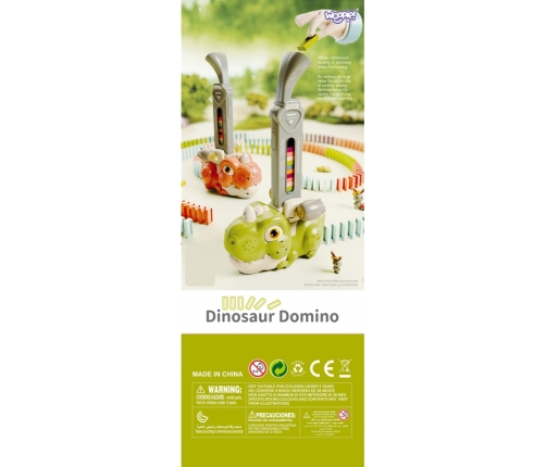 WOOPIE Elektryczna Ciuchcia Lokomotywa do Klocków Domino Dinozaur Pomarańczowy