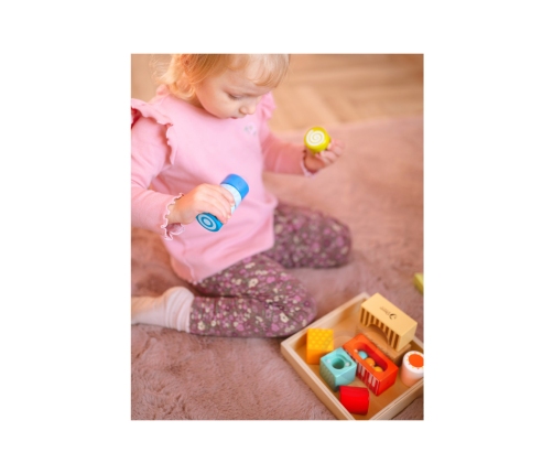 CLASSIC WORLD Drewniane Klocki Sensoryczne 7 Funkcji Układanka Multifunkcyjna Kształty Dźwięk MONTESSORI 14 el.