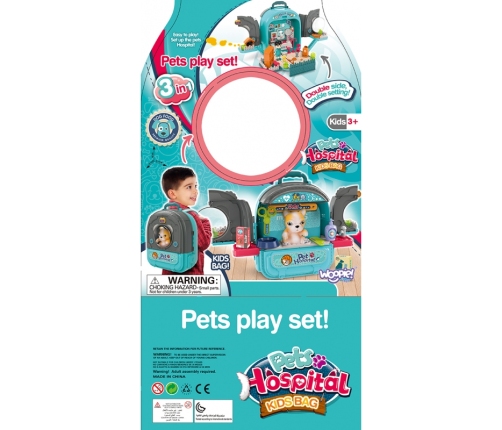 WOOPIE Zestaw Małego Weterynarza 3w1 Domek w Plecaku Piesek