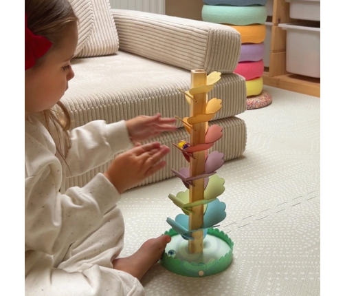 WOOPIE GREEN Drewniany Kulodrom Muzyczne Drzewko Tęczowe Montessori FSC