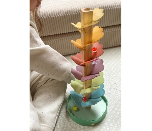 WOOPIE GREEN Drewniany Kulodrom Muzyczne Drzewko Tęczowe Montessori FSC