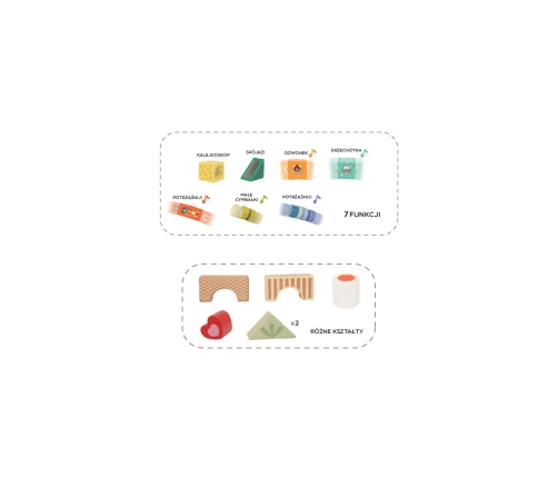 CLASSIC WORLD Drewniane Klocki Sensoryczne 7 Funkcji Układanka Multifunkcyjna Kształty Dźwięk MONTESSORI 14 el.