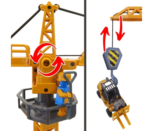 WOOPIE Samochód Ciężarowy 6w1 Zestaw Budowy Dźwig Resoraki Akcesoria