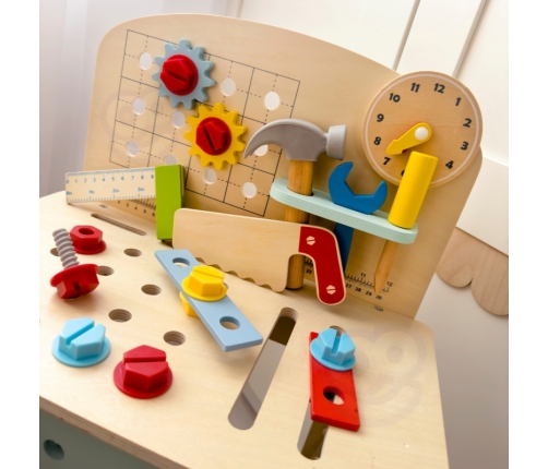 TOOKY TOY Drewniany Stół Do Majsterkowania Warsztat