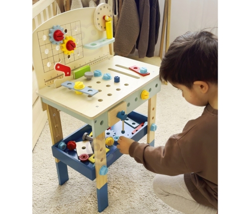 TOOKY TOY Drewniany Stół Do Majsterkowania Warsztat