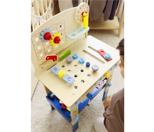 TOOKY TOY Drewniany Stół Do Majsterkowania Warsztat