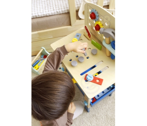 TOOKY TOY Drewniany Stół Do Majsterkowania Warsztat