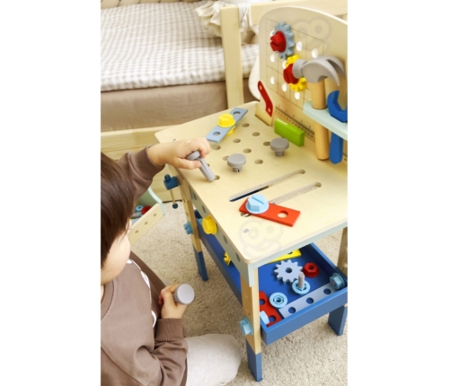 TOOKY TOY Drewniany Stół Do Majsterkowania Warsztat