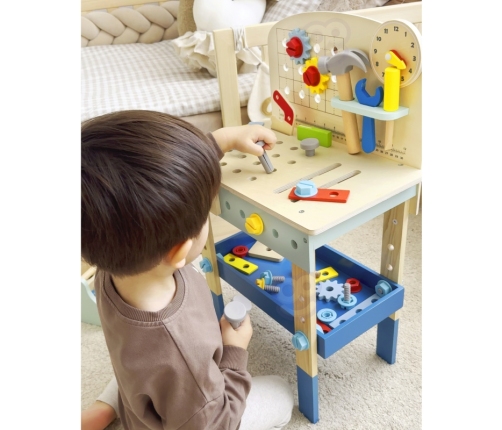 TOOKY TOY Drewniany Stół Do Majsterkowania Warsztat