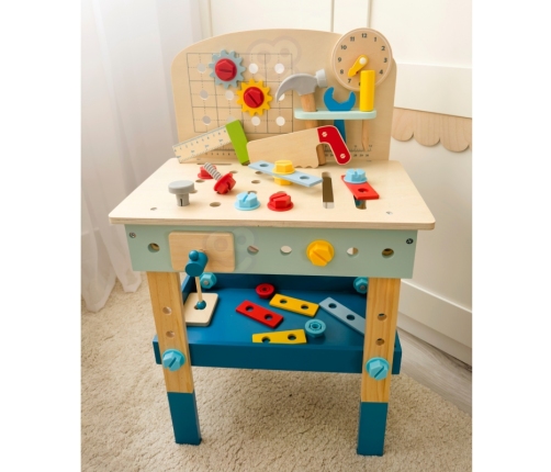 TOOKY TOY Drewniany Stół Do Majsterkowania Warsztat