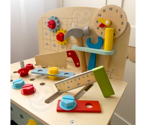 TOOKY TOY Drewniany Stół Do Majsterkowania Warsztat