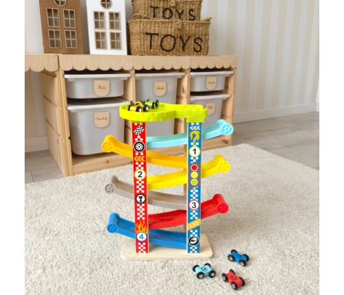 TOOKY TOY Kolorowa  Zjeżdżalnia Tor Dla Samochodów