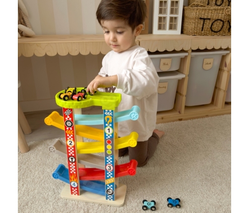 TOOKY TOY Kolorowa  Zjeżdżalnia Tor Dla Samochodów