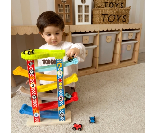 TOOKY TOY Kolorowa  Zjeżdżalnia Tor Dla Samochodów