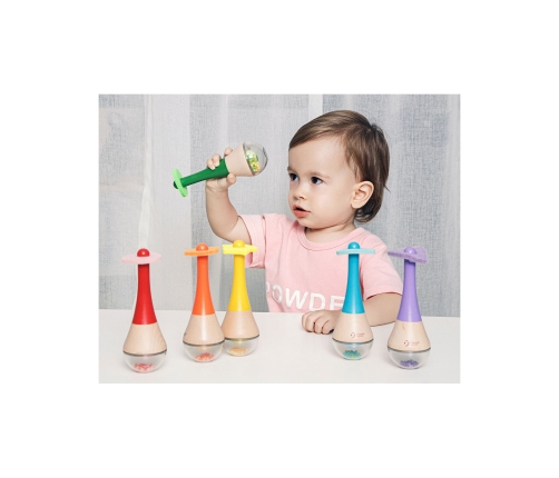 CLASSIC WORLD Grzechotka 2w1 Drewniany Instrument Tęczowy Marakas 1 szt.