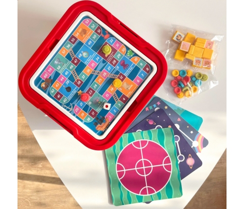 WOOPIE Stolik Gier Planszowych Logicznych 65 el. Zestaw 10w1