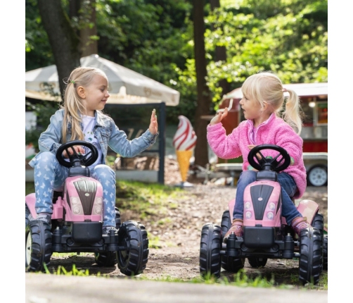Traktors ar pedāļiem ar piekabi FALK Country Star Pink