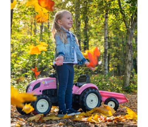 Traktors ar pedāļiem ar piekabi FALK Country Star Pink