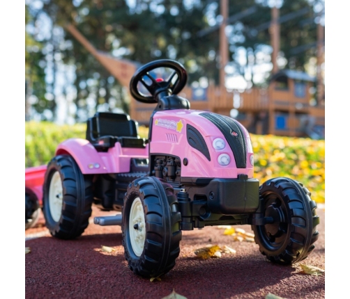 Traktors ar pedāļiem ar piekabi FALK Country Star Pink