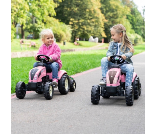 Traktors ar pedāļiem ar piekabi FALK Country Star Pink