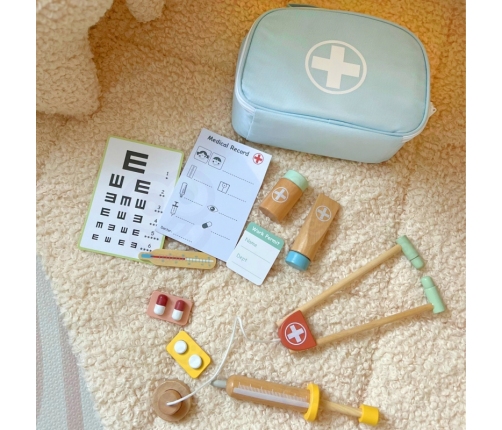 TOOKY TOY Drewniany Zestaw Małego Lekarza Doktora w Walizce z Akcesoriami