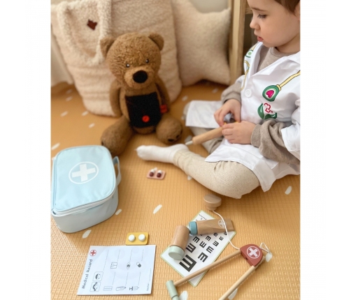 TOOKY TOY Drewniany Zestaw Małego Lekarza Doktora w Walizce z Akcesoriami