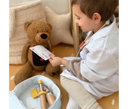 TOOKY TOY Drewniany Zestaw Małego Lekarza Doktora w Walizce z Akcesoriami