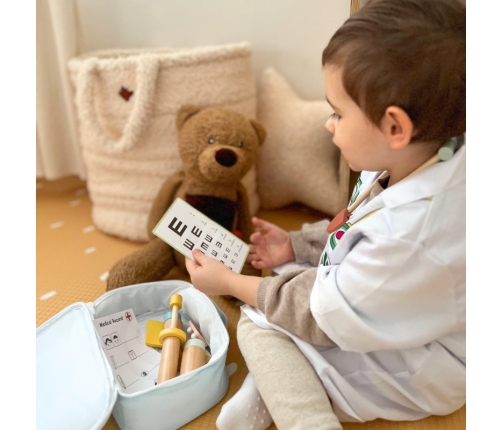 TOOKY TOY Drewniany Zestaw Małego Lekarza Doktora w Walizce z Akcesoriami