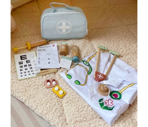 TOOKY TOY Drewniany Zestaw Małego Lekarza Doktora w Walizce z Akcesoriami