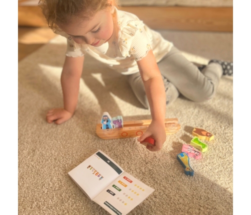 Tooky Toy Drewniana Arka Noego + Książeczka z Zagadkami