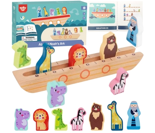 Tooky Toy Drewniana Arka Noego + Książeczka z Zagadkami