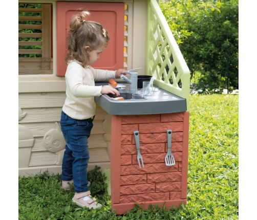 Smoby Domek Nature z kuchnią + 17 akcesoriów