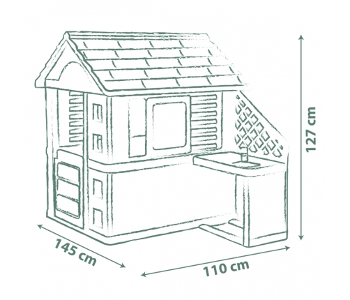 Smoby Domek Nature z kuchnią + 17 akcesoriów