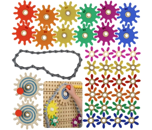 Koła Zębate Zbuduj Własny Mechanizm - Tablica Naukowo-Kreatywna Masterkidz STEM