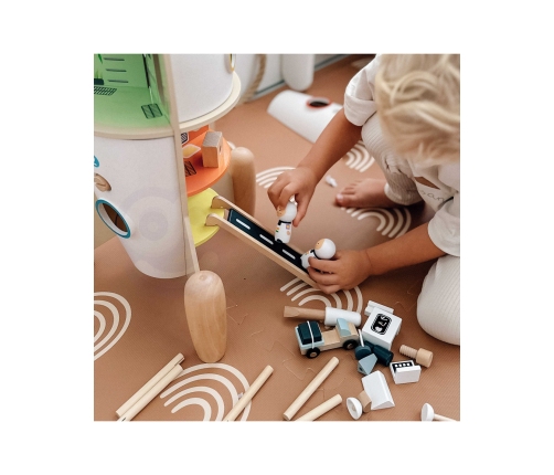 CLASSIC WORLD Drewniana Rakieta Domek dla Dzieci + Figurki Akc.