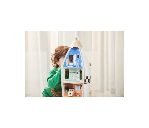 CLASSIC WORLD Drewniana Rakieta Domek dla Dzieci + Figurki Akc.