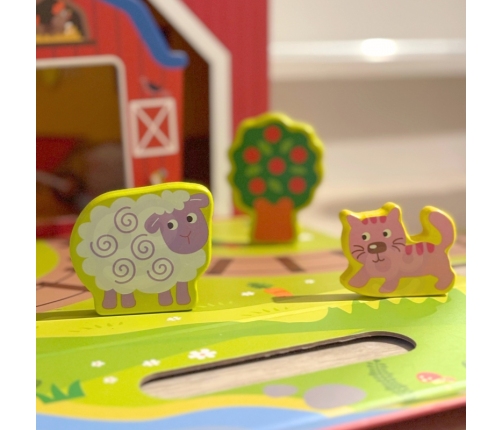 TOOKY TOY Drewniana Farma w Walizce Figurki Pojazdy