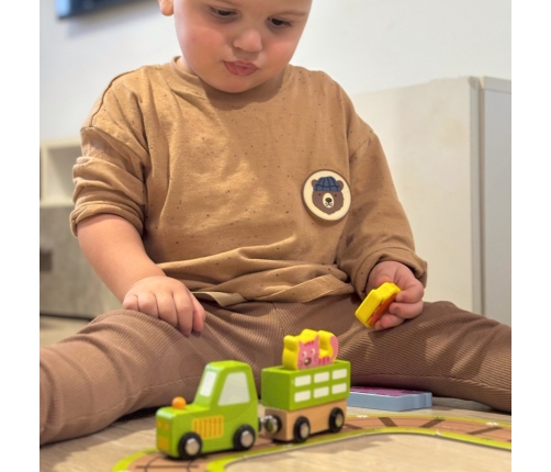 TOOKY TOY Drewniana Farma w Walizce Figurki Pojazdy