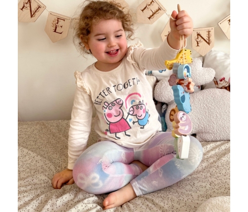 WOOPIE GREEN Drewniana Nawlekanka Klocki Przeplatanka ZOO Montessori 13 el.