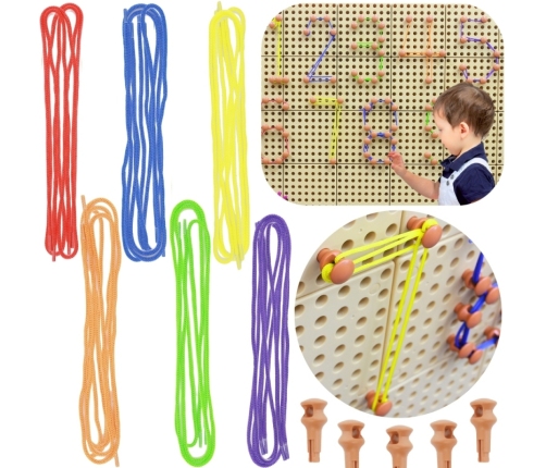 MASTERKIDZ Zestaw Kołeczki i Sznurki - Do Tablicy Naukowo-Kreatywnej STEM