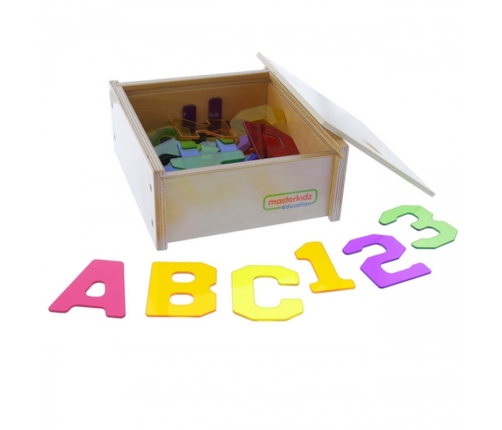 MASTERKIDZ Przezroczyste Cyfry i Litery 38 szt. Montessori