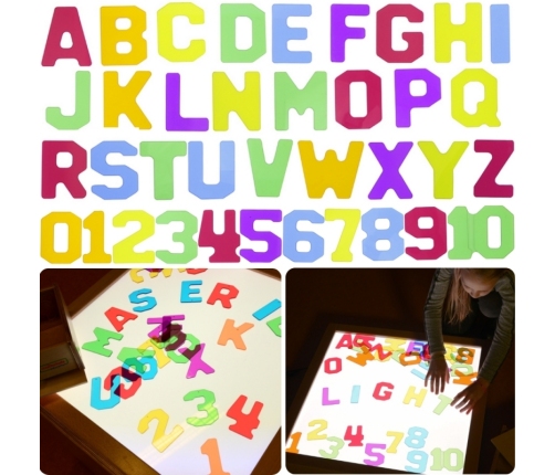 MASTERKIDZ Przezroczyste Cyfry i Litery 38 szt. Montessori