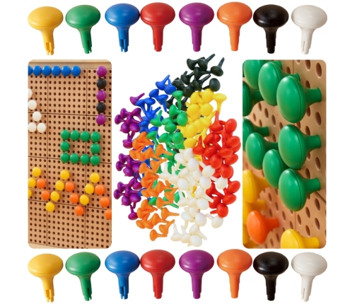 MASTERKIDZ Kolorowe Kołeczki Jumbo do Tablicy STEM 128 Szt. - 8 Kolorów