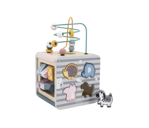 VIGA PolarB Activity Box Drewniane Edukacyjne Centrum Gier 5w1 kostka
