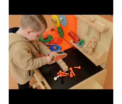 MASTERKIDZ Drewniany Warsztat XXL Montessori STEM z Narzędziami