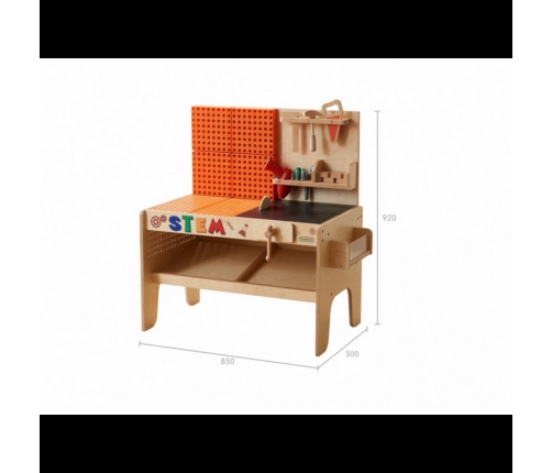 MASTERKIDZ Drewniany Warsztat XXL Montessori STEM z Narzędziami