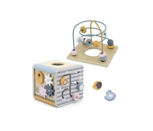 VIGA PolarB Activity Box Drewniane Edukacyjne Centrum Gier 5w1 kostka